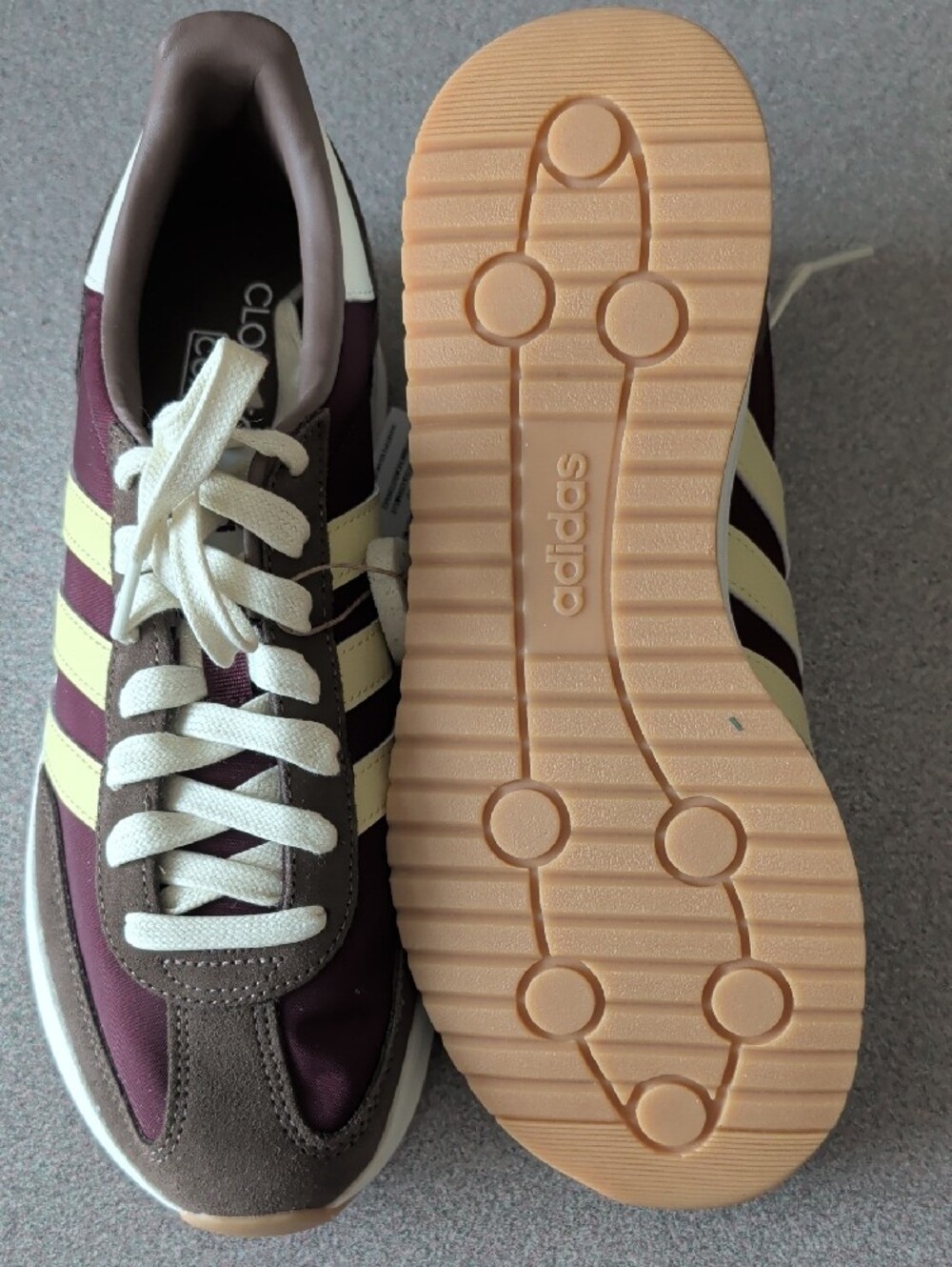 adidas Women’s Burgundy & Cream Retro-Style Sneakers - Picture 3 of 4